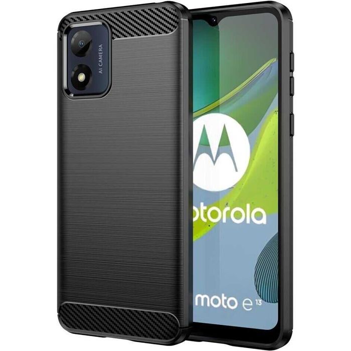 Противоударный чехол накладка для Motorola Е13 E14 карбон Мото Е14 Е13