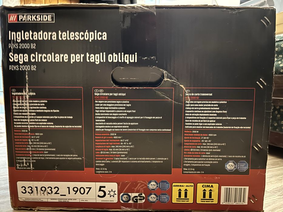 Serra de corte transversal / telescópica Parkside