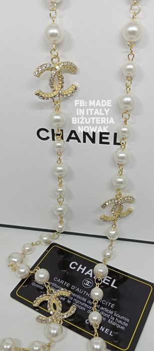 Naszyjnik korale cc sztuczne perły chanel
