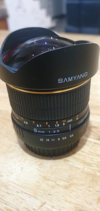 Lente objectiva fisheye olho de peixe canon