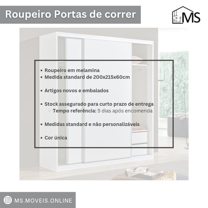 Roupeiro portas de correr - NOVOS