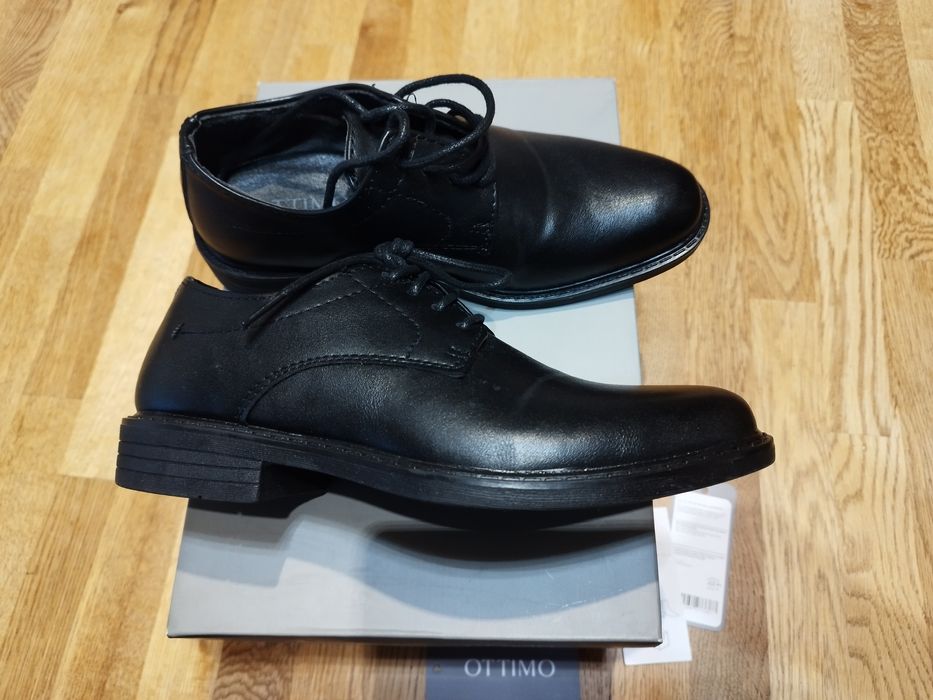 Buty komunijne dla chłopca czarne skóra rozmiar 32 firma Ottimo