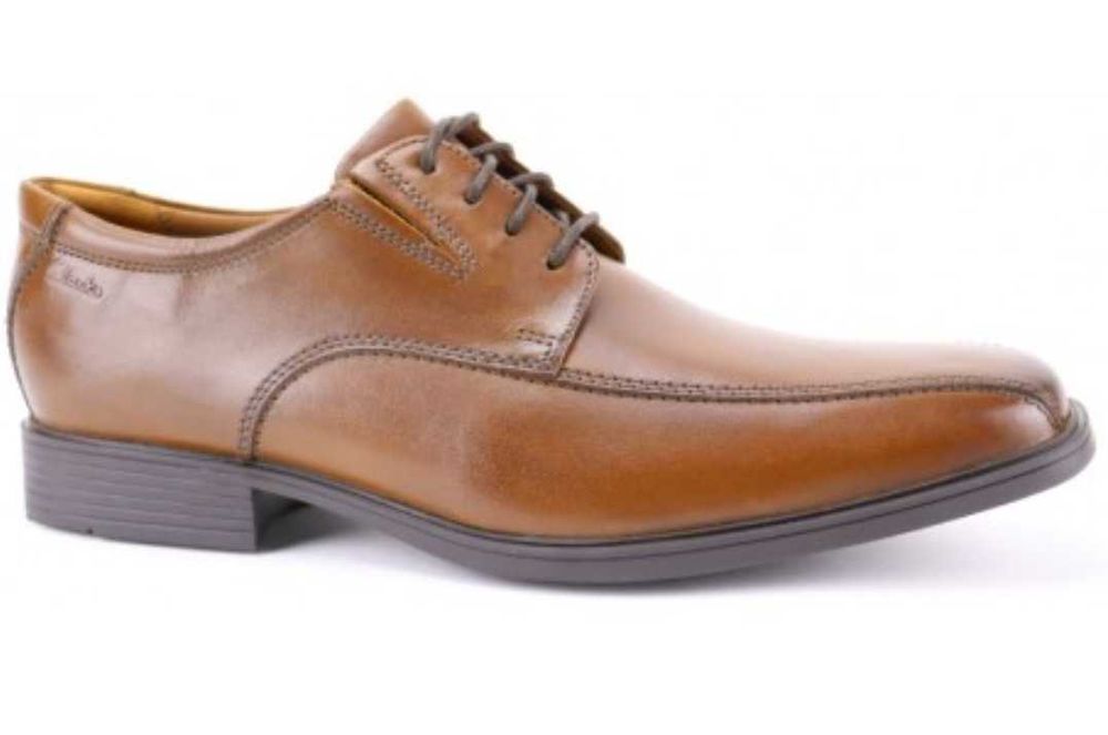 Clarks р.48(стельки-32,5см) кожаные коричневые туфли