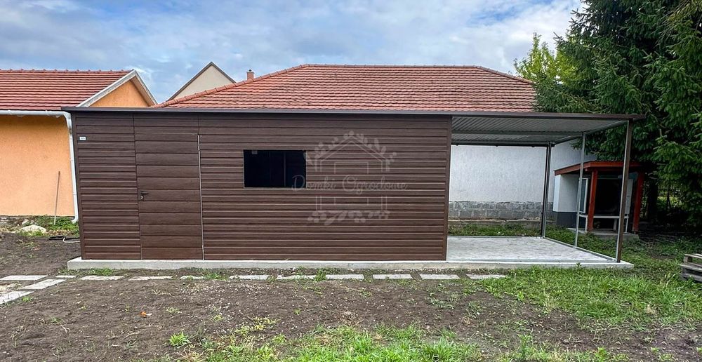 Schowek domek ogrodowy 6x3m - wiata 3m  dach spad w bok  ID1058