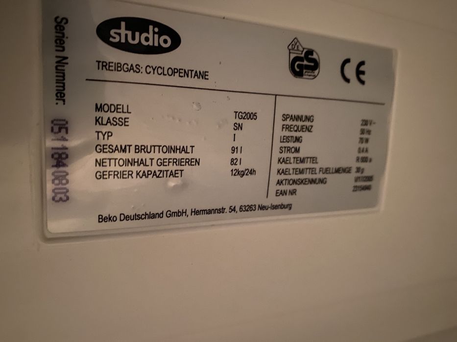 Vendo arca frigorifica Studio model TG02005