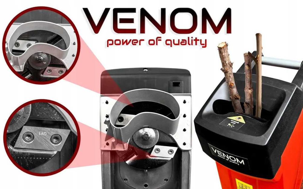 Подрібнювач гілок електричний VENOM SRE2500 2400Вт подрібнювач для сад