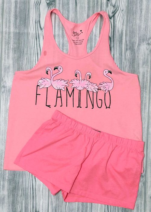 Майка жіноча боксерка рожева з фламінго р.48\L Love to lounge