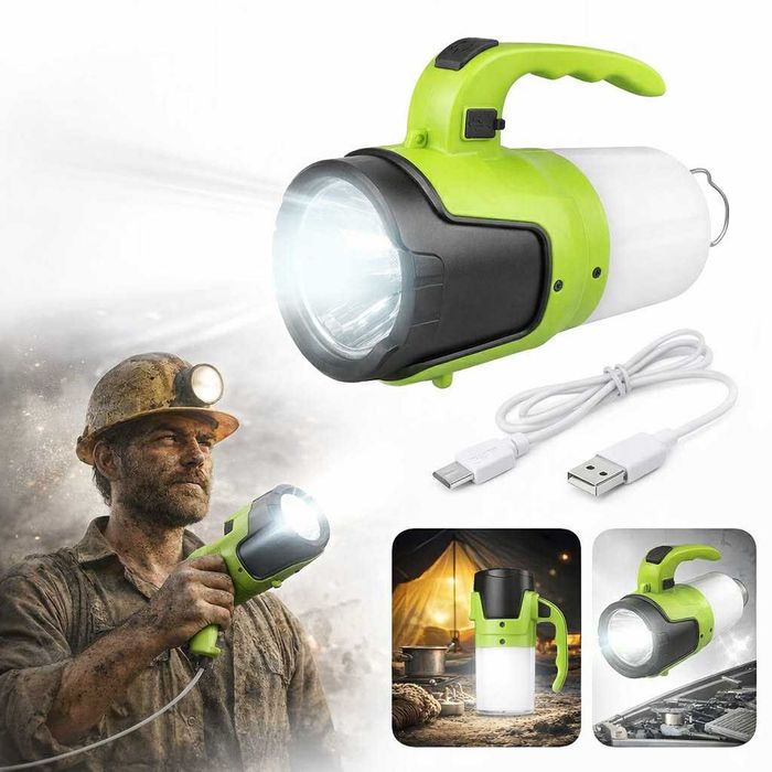 Latarka Awaryjna LED USB Akumulatorowa Mocna Do Samochodu Dom Namiotu