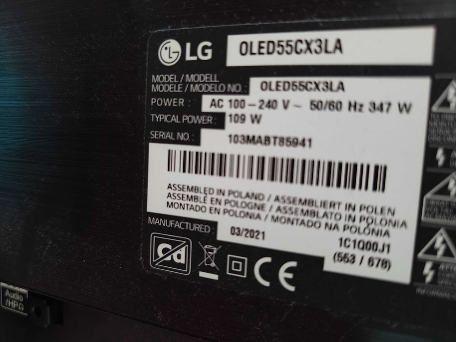 TV LG OLED 55 CX - uszkodzony