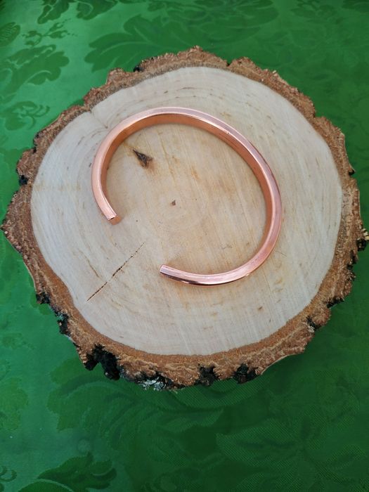 Bardzo gruba męska Miedziana bransoletka zdrowotna Handmade