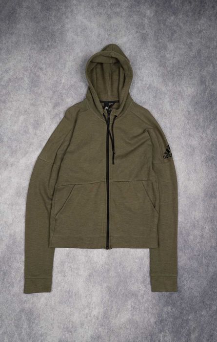 Męska Bluza Hoodie Sportswear Basic Original Adidas Khaki Ciemno zielona