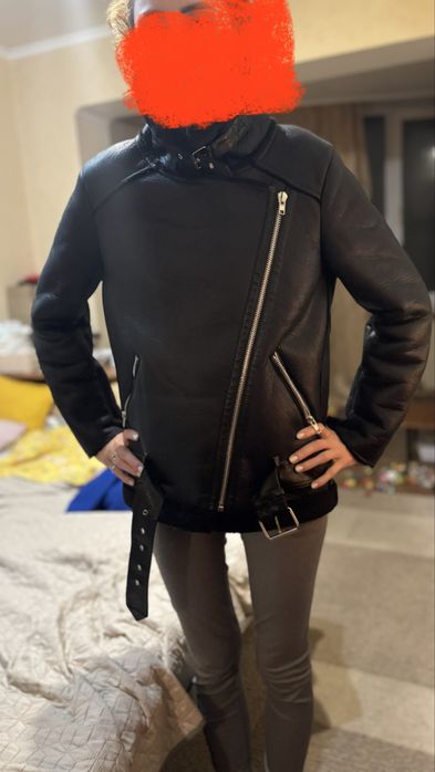 Жіноча чорна  зимова дубльонка