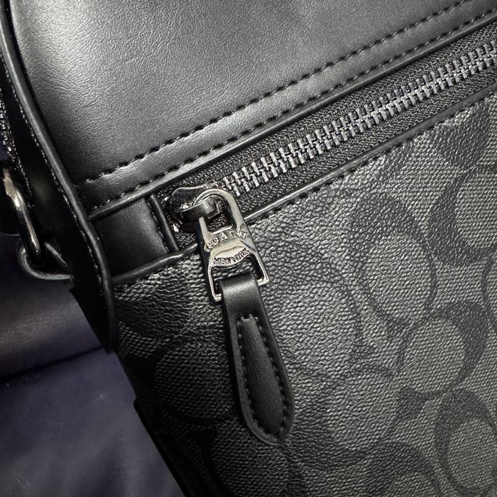 чоловіча сумка Coach монограма чорна Коач Коуч месенджер барсетка