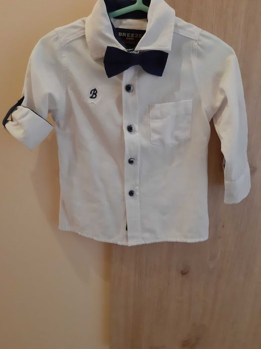 Biała elegancka koszula długi rękaw lub 3/4. MUSZKA Rozm. 74-80