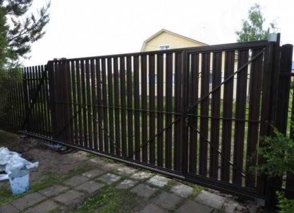 Відкатні ворота власне виробництво гарантія на откатные Т-профіль T400