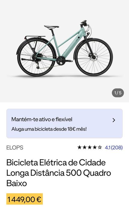 Bicicleta elétrica cidade Elops 500E LD