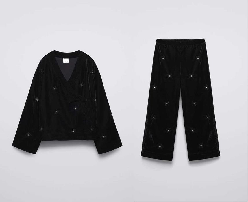 Святковий оксамитовий костюм вишитий бісером Zara 152