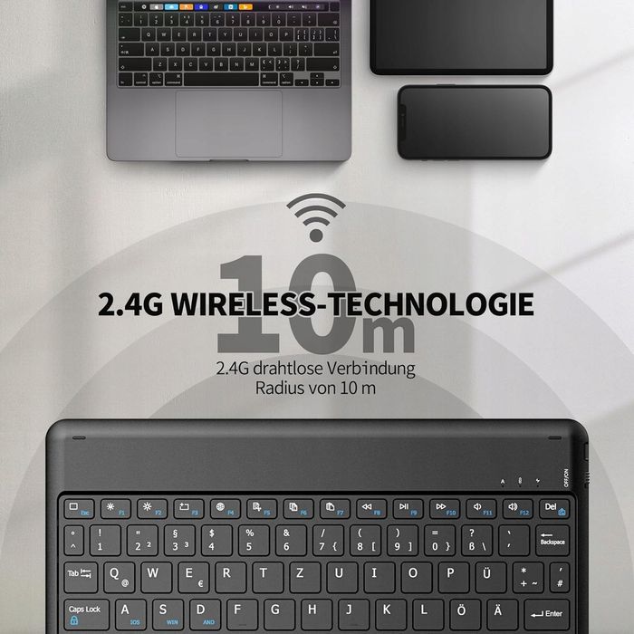 EasyAcc Niemiecka klawiatura Bluetooth, QWERTZ