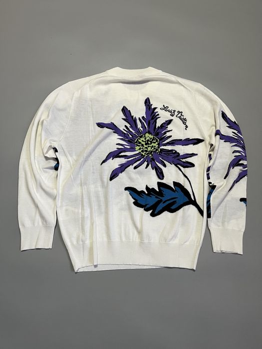 Свитшот Louis Vuitton White Knit Sweater Size L