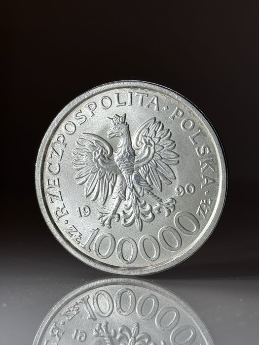 Srebrna moneta Solidarność 100000 zł / typ B