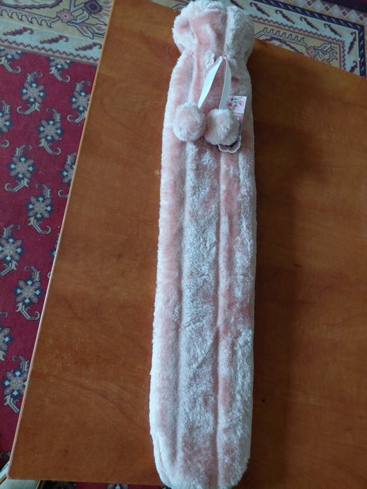 Nowy duży termofor gumowy w futerku