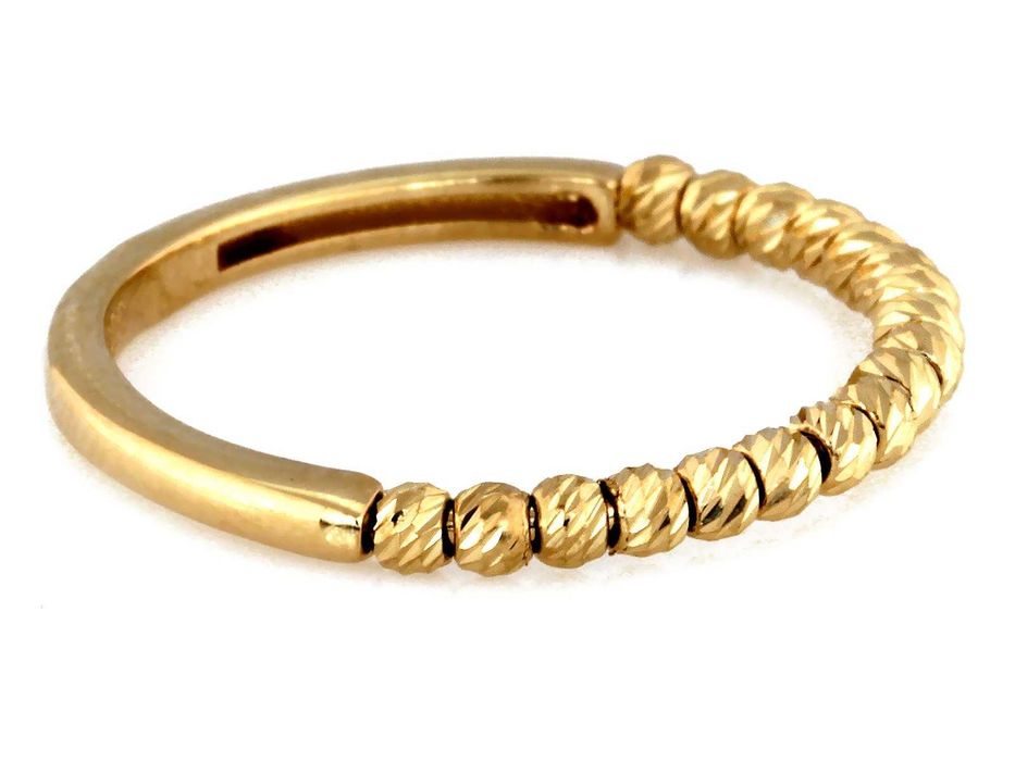 Pierścionek złoty z błyszczących kulek PR 585