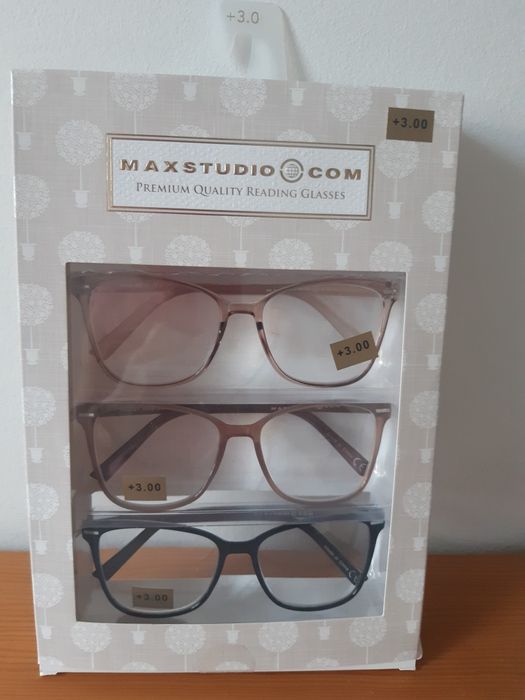 MAXSTUDIO COM - Premium Quality Reading Glasses. Zestaw nowych okularów do czytania +3