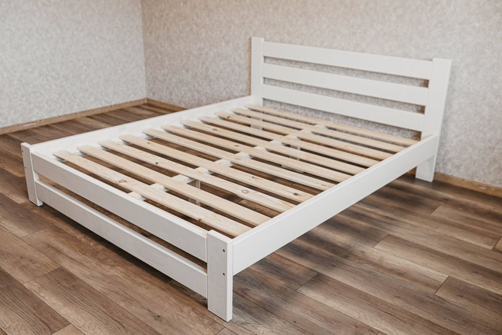 Ліжко дерев'янне, біле 1.6*2 ліжко з дерева, без зрощень,
3 масива сос