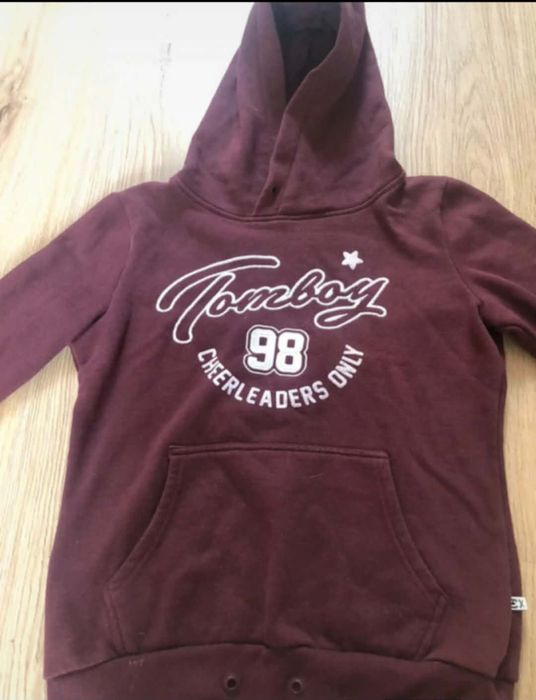 Cropp bordowa bluza z kapturem