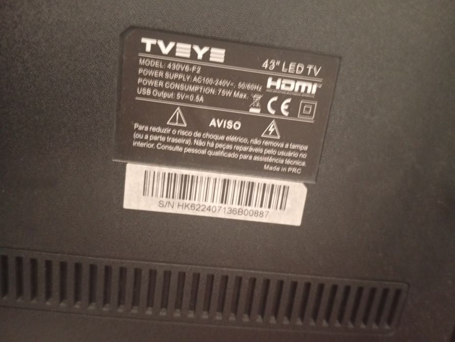 SMART TV TVEYE 43” – Modelo 436V6-F2