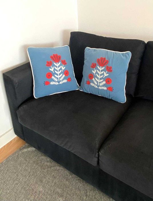 Sofá VIMLE IKEA 3 lugares azul escuro