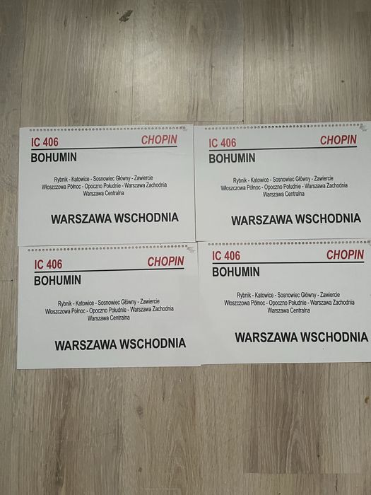 Sprzedam tablicę relacyjne PKP Intercity