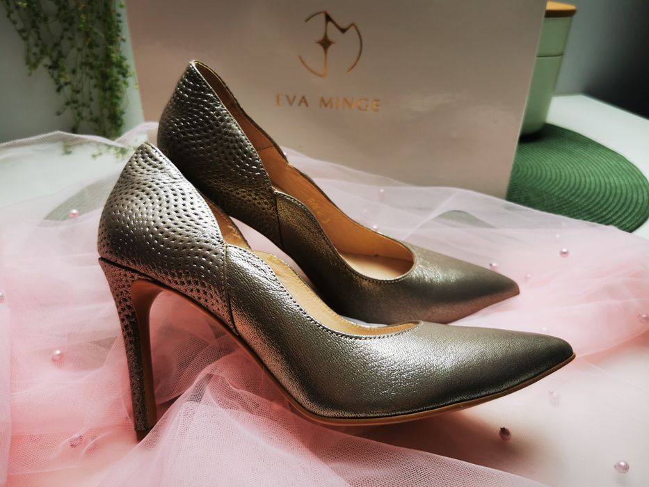 Buty ślubne nowe skórzane złote 36,5