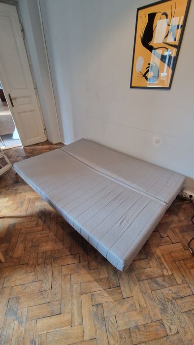 IKEA BEDDINGE – sofa rozkładana, łóżko z materacem i pokrowcem
