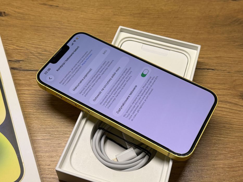 iPhone 14 Plus 128GB Yellow Żółty 15 Ładny Stan Komplet