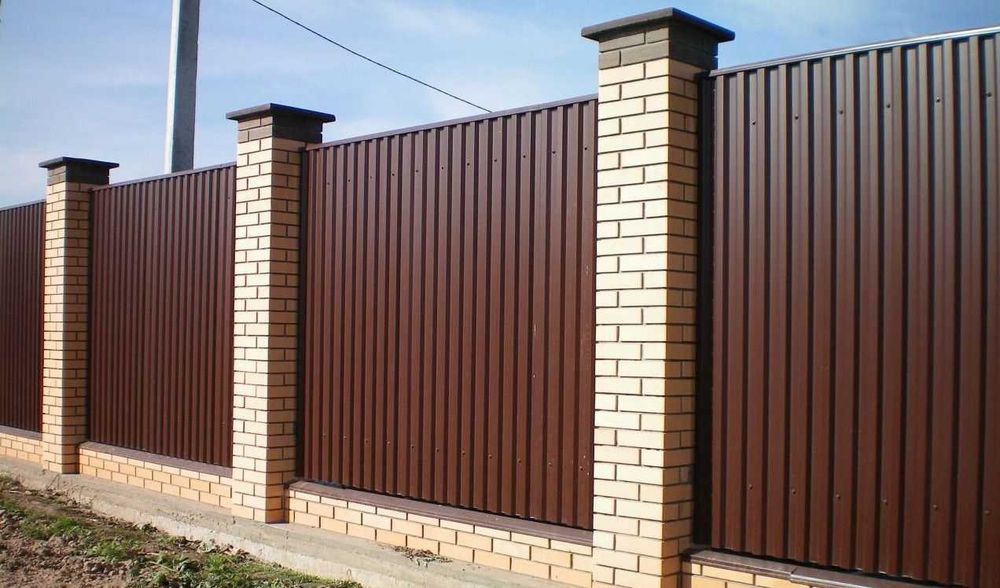 Профлист на забор і дах, паркан, графітовий і шоколадний З ДОСТАВКОЮ