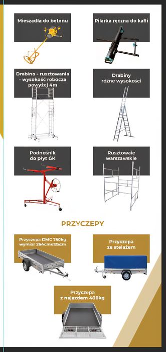 Wynajem sprzętu,  Wypożyczalnia sprzęt,  Wynajmowanie sprzętu