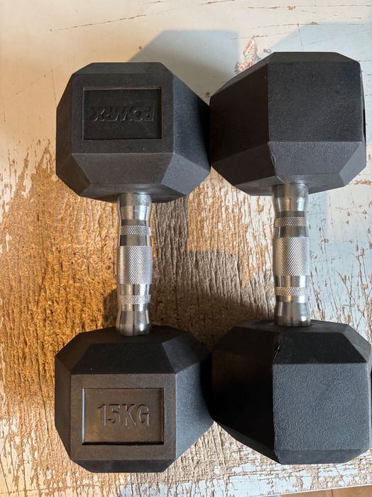Hantelki hex ciężarki 2x15kg