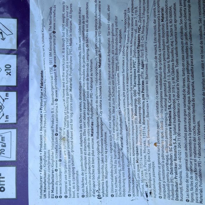 Plandeka gospodarcza polietylenowa 2 x 3 m