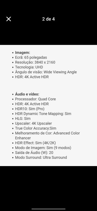 Smartv lg 65 polegadas