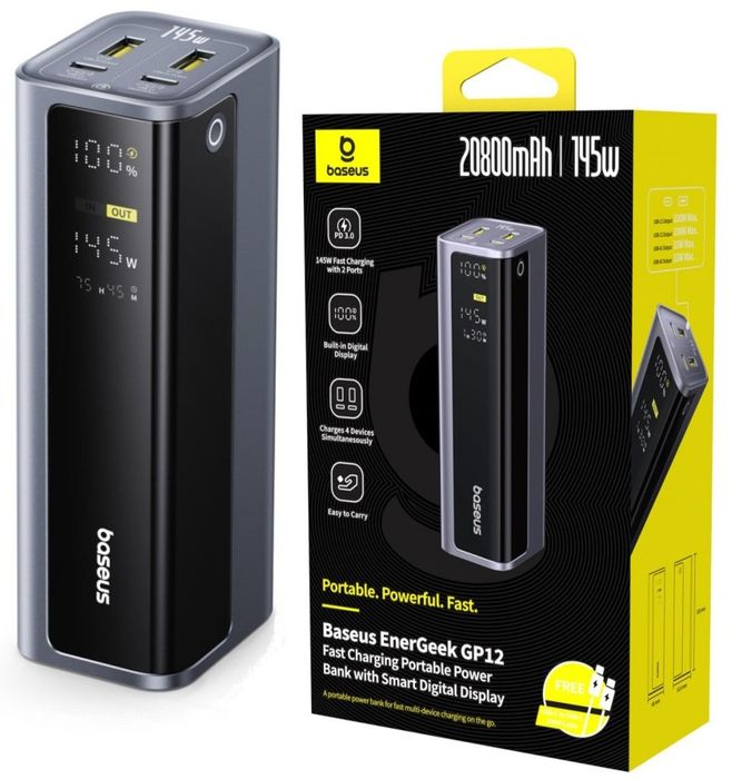 Baseus Power Bank 145W 20800mAh PD 100W Швидка зарядка для ноутбука