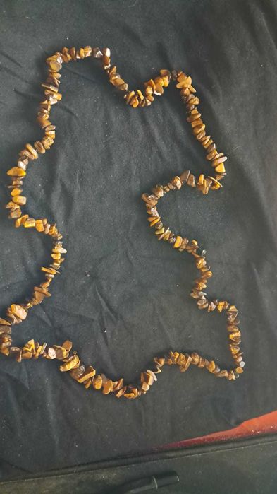 Colar de Pedras Naturais - Estilo Olho de Tigre