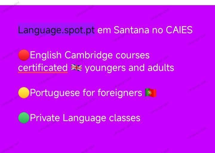 Cursos de inglês do Cambridge certif e português para estrangeiros