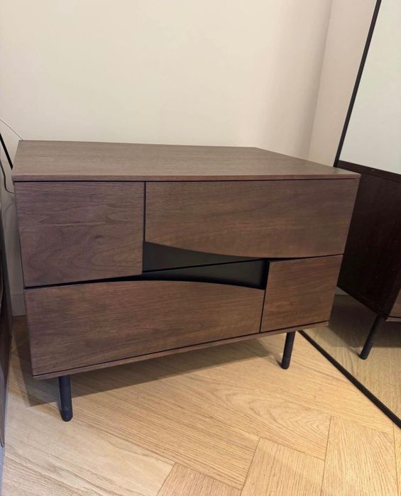 Mesa duas gavetas nogueira kave home