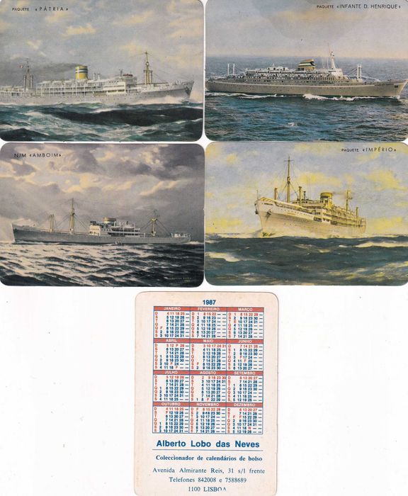 Calendários - Navios portugueses (colecção completa)