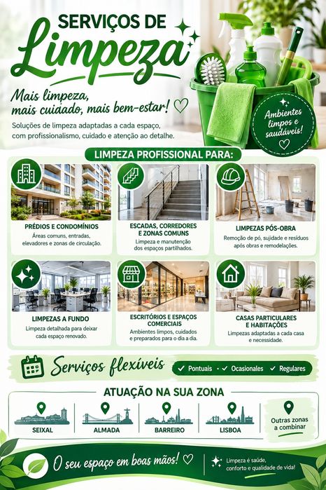 Serviços de Limpeza Profissional | Casas, Escritórios e Prédios