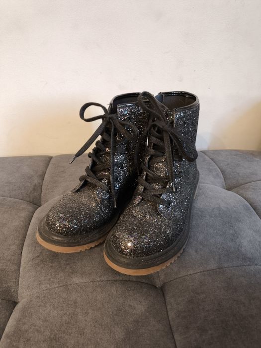 Brokatowe botki damskie oficerki/workery