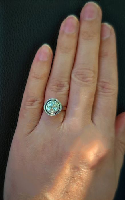Старинное кольцо 2.50 ct бриллиант золото, платина