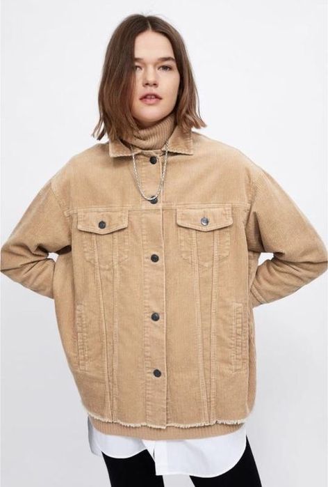 Вельветова куртка Zara S оверсайз