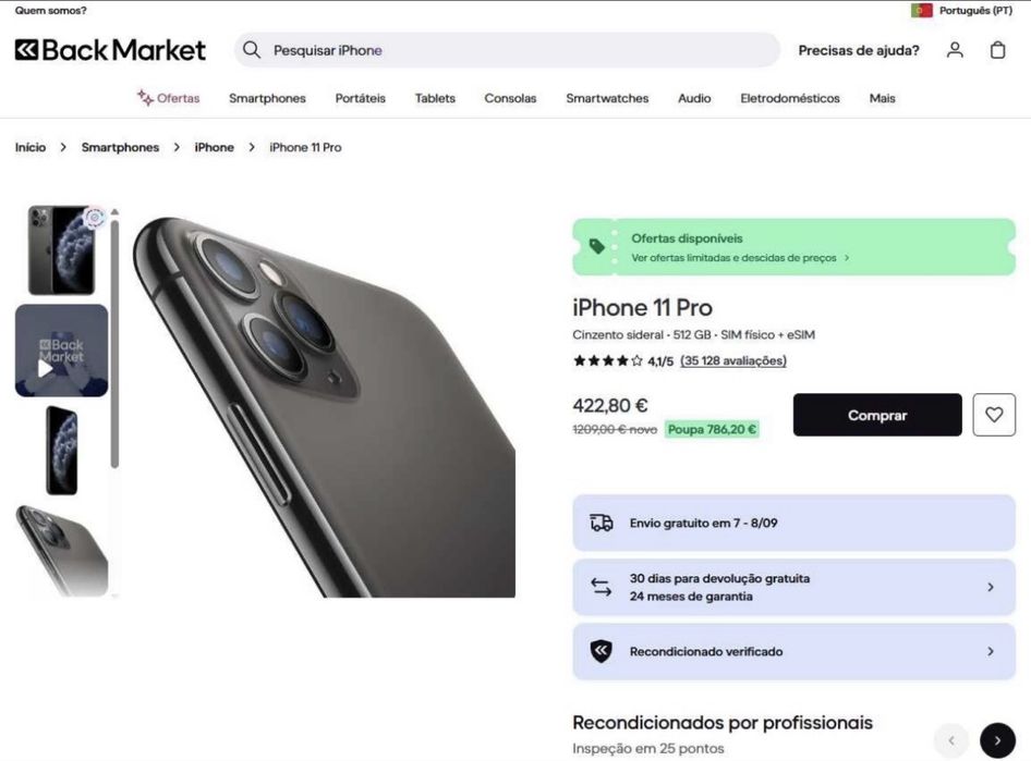 Iphone 11 Pro Silver 512GB - com garantia